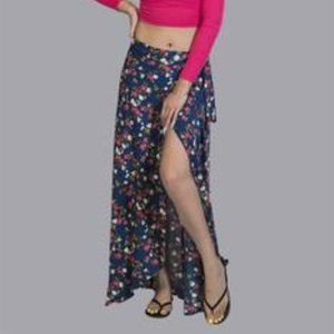 Women's Raven Maven Wrap Tie Up Blue Floral Print